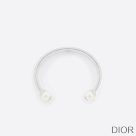 Dior Tribales Bangle Metal and Pearls Silver