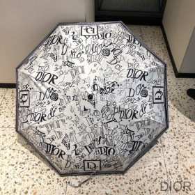 Dior Umbrella Graffiti Print In White