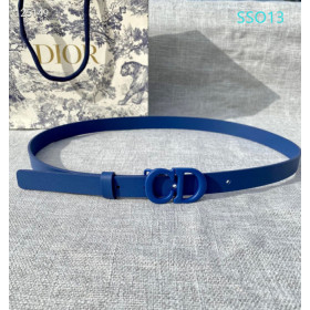 Dior Saddle Leather Belts With CD Buckle And Leather Strap 20 mm In Blue