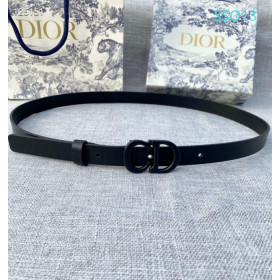 Dior Saddle Leather Belts With CD Buckle And Leather Strap 20 mm In Black