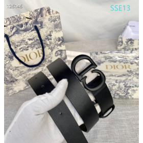 Dior Saddle Leather Belts With CD Buckle And Leather Strap 30 mm In Black