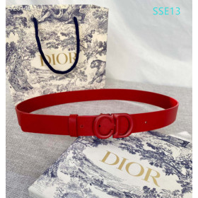 Dior Saddle Leather Belts With CD Buckle And Leather Strap 30 mm In Red