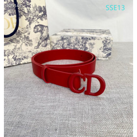 Dior Saddle Leather Belts With CD Buckle And Leather Strap 30 mm In Red