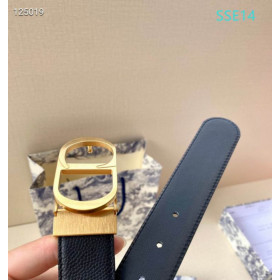 Dior Reversible Leather Belts With Gold CD Buckle And Leather Strap 35 mm In Black