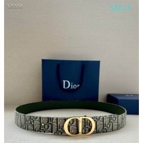 Dior Oblique Monogram Leather Belts With Gold CD Buckle And Leather Strap 35 mm In Beige Sale