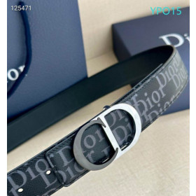 Dior Oblique Monogram Leather Belts With Black And Silver CD Buckle And Leather Strap 35 mm In Black Sale