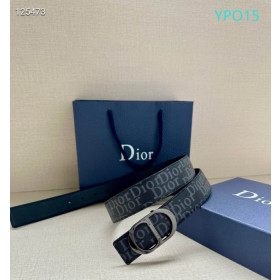 Dior Oblique Monogram Leather Belts With Gunmetal CD Buckle And Leather Strap 35 mm In Black