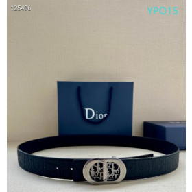 Dior CD Icon Leather Belts With Silver CD Buckle And Leather Strap 30 mm In Black Sale
