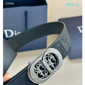 Dior CD Icon Leather Belts With Silver CD Buckle And Leather Strap 30 mm In Black Sale