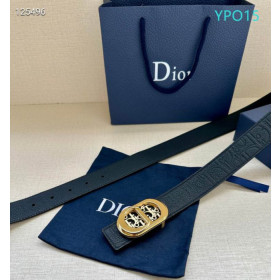 Dior CD Icon Leather Belts With Gold CD Buckle And Leather Strap 30 mm In Black Sale