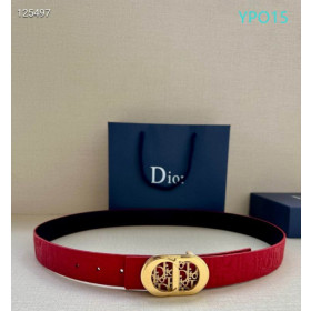 Dior CD Icon Leather Belts With Gold CD Buckle And Leather Strap 30 mm In Red Sale