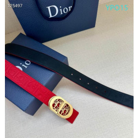 Dior CD Icon Leather Belts With Gold CD Buckle And Leather Strap 30 mm In Red Sale