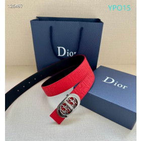 Dior CD Icon Leather Belts With Silver CD Buckle And Leather Strap 30 mm In Red Sale