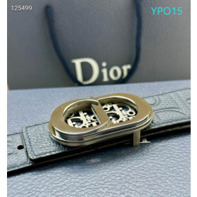 Dior CD Icon Leather Belts With Silver CD Buckle And Leather Strap 30 mm In Blue Sale