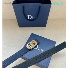 Dior CD Icon Leather Belts With Gold CD Buckle And Leather Strap 30 mm In Blue online