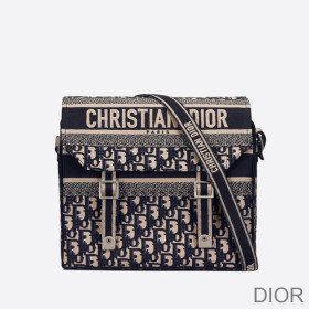 Diorcamp Messenger Oblique Motif Canvas Blue