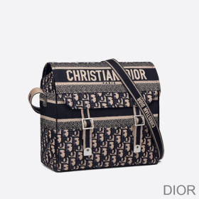 Diorcamp Messenger Oblique Motif Canvas Blue
