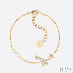 Dior Diorevolution Bracelet Metal And White Crystals Little Deer Gold