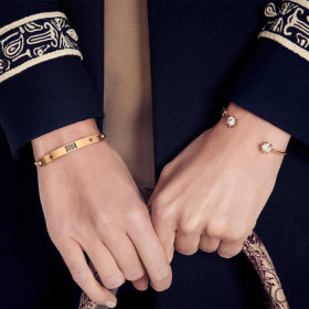 Dior Diorevolution Bracelet Set Metal and White Crystals Gold