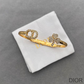 Dior Diorevolution Cuff Bracelet Metal and White Crystals Gold