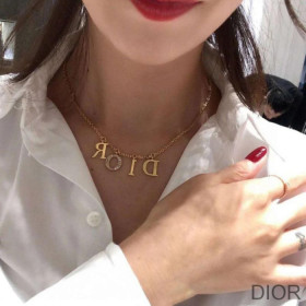 Dior Diorevolution Necklace Metal And White Crystals Gold
