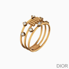 Dior Diorevolution Ring with White Crystals Gold