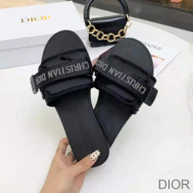 Dior Diorevolution Slides Women Camouflage Technical Fabric Black