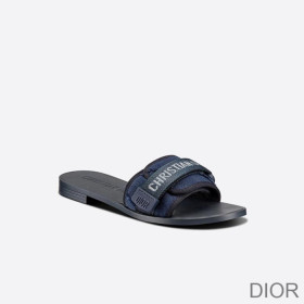 Dior Diorevolution Slides Women Camouflage Technical Fabric Blue