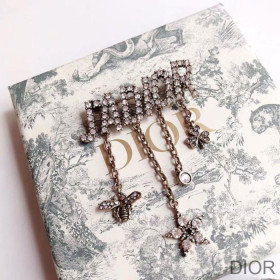 Dior J''Adior Brooch with Bee Star Clover White Crystals Silver
