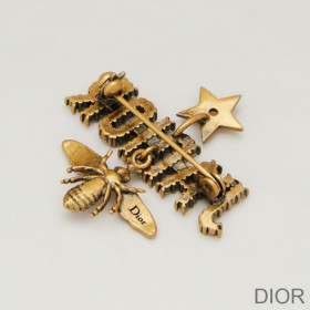 Dior J''Adior Brooch with Bee Star White Crystals Gold