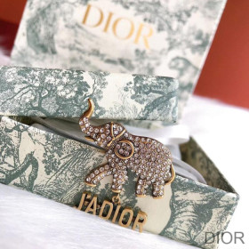 Dior J''Adior Brooch with Elephant Silver Crystals Gold