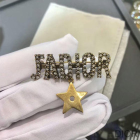 Dior J''Adior Brooch with Star White Crystals Gold