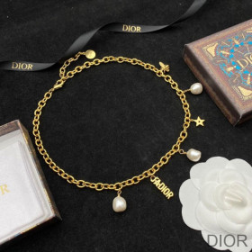 Dior J''Adior Choker Metal, White Resin Pearls Gold