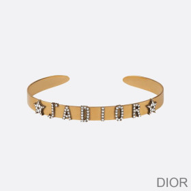 Dior J''Adior Cuff Bangle with White Crystals Gold