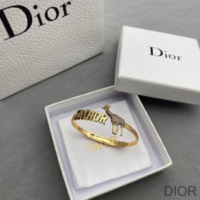 Dior J''Adior Little Deer Bracelet Metal and White Crystals Gold