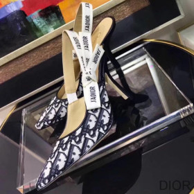 Dior J''Adior Slingback Pumps Women Oblique Motif Canvas Black
