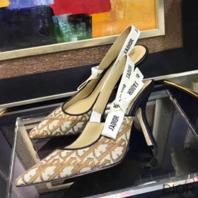 Dior J''Adior Slingback Pumps Women Oblique Motif Canvas Khaki