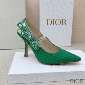 Dior J''Adior Slingback Pumps Women Technical Fabric Green