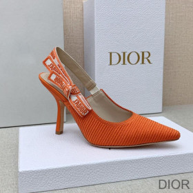 Dior J''Adior Slingback Pumps Women Technical Fabric Orange