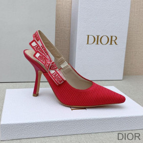 Dior J''Adior Slingback Pumps Women Technical Fabric Red