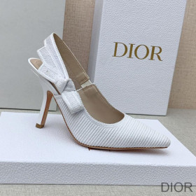 Dior J''Adior Slingback Pumps Women Technical Fabric White