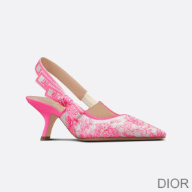 Dior J''Adior Slingback Pumps Women Toile de Jouy Motif Cotton Rose