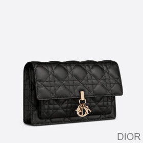 Lady Dior Chain Pouch Cannage Lambskin Black