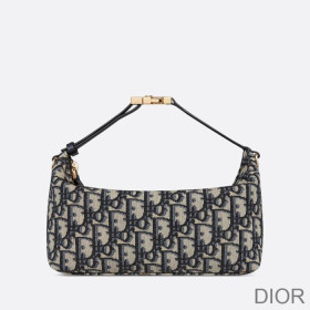 Dior Medium Travel Nomad Pouch Oblique Motif Canvas Blue