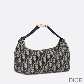 Dior Medium Travel Nomad Pouch Oblique Motif Canvas Blue