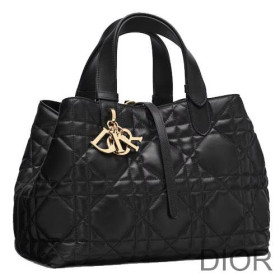 Dior Medium Toujours bag Black Macrocannage Calfskin Women M2821OSHJ_M900