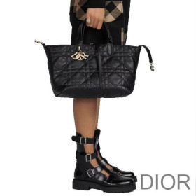 Dior Medium Toujours bag Black Macrocannage Calfskin Women M2821OSHJ_M900