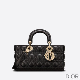Dior Medium Lady D Joy Bag Cannage Lambskin Black