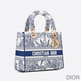 Dior Medium Lady D lite Bag Reve d''Infini Motif Canvas Blue