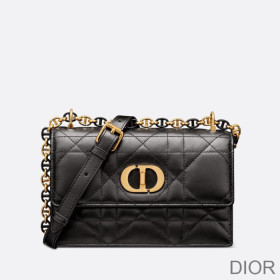 Mini Miss Caro Bag Macrocannage Lambskin Black
